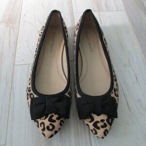 Ellen Tracy pointed toe animal print ballet flats